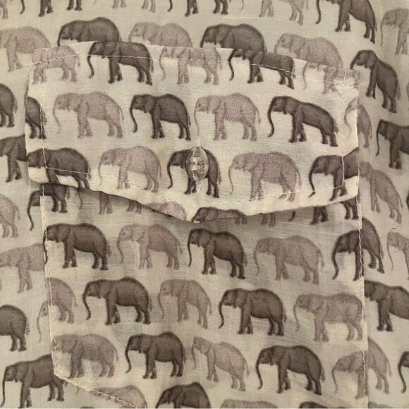 Sheridan French Elephant Print Beige Shirt Dress - Picture 4 of 6